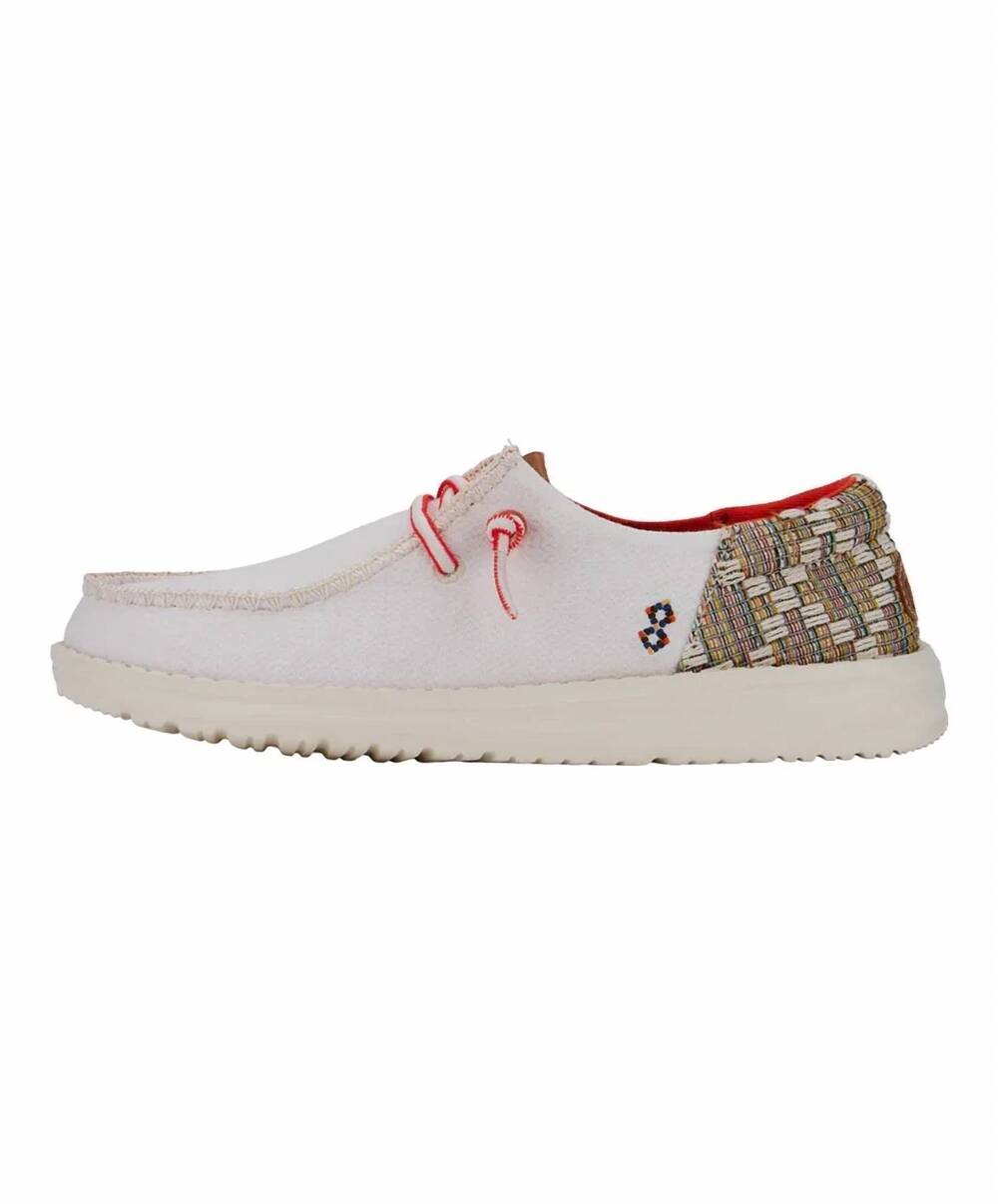 NEW HEY DUDE women's wendy funk jacquard shoes in beige